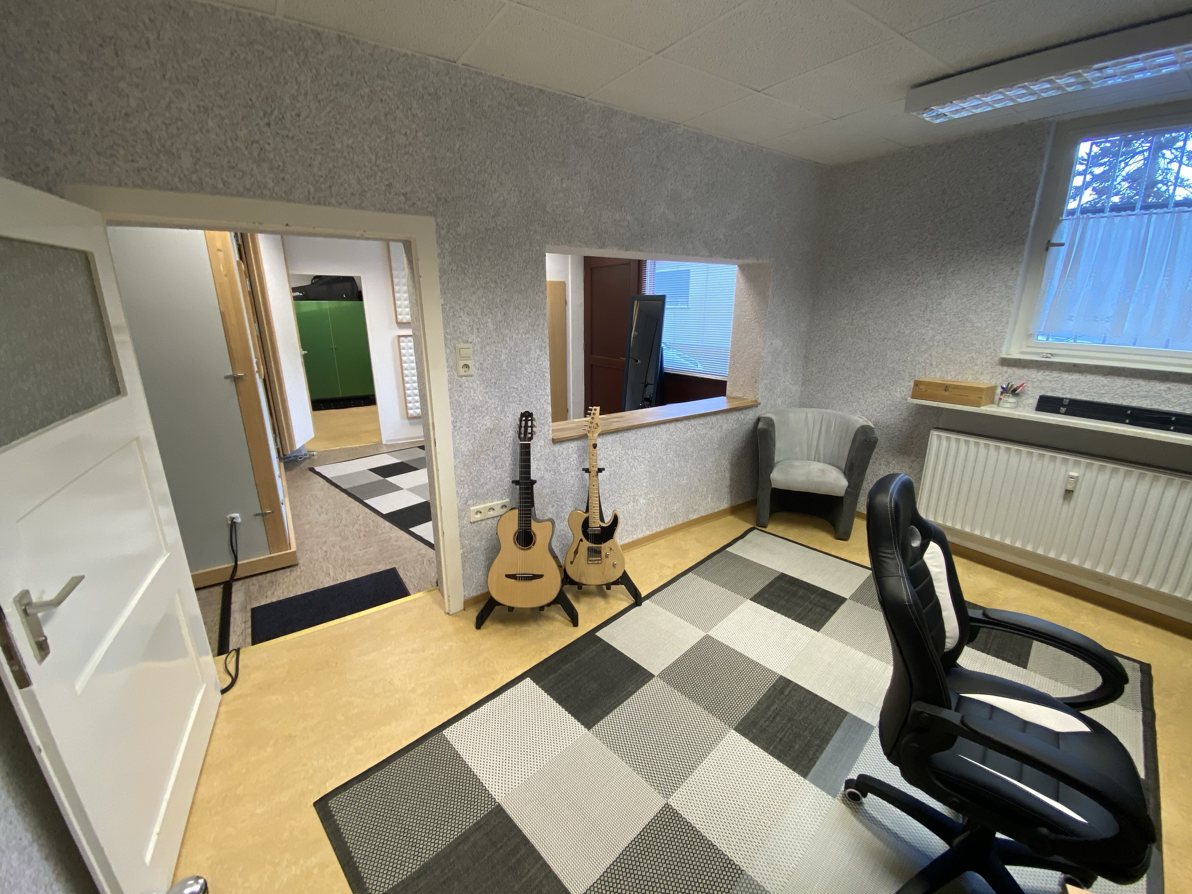 People watching a concert. Photo with a purple hue